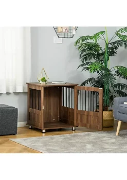 Wholesale ❤️ PawHut Furniture 🐶 Dog Kennel Wooden End Table Small Pet Crate with Magnetic Door Indoor Crate Animal Cage Brown 😀 -Cheap PawHut Store Belk 845