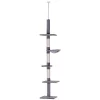 Brand new ✔️ PawHut 9' Adjustable Height Floor To Ceiling Vertical Cat Tree Grey and White ⭐ -Cheap PawHut Store Belk 857