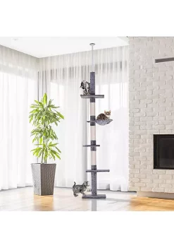 Brand new ✔️ PawHut 9' Adjustable Height Floor To Ceiling Vertical Cat Tree Grey and White ⭐ 10 Brand new ✔️ PawHut 9' Adjustable Height Floor To Ceiling Vertical Cat Tree Grey and White ⭐ -Cheap PawHut Store Belk 860