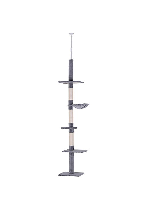 Brand new ✔️ PawHut 9' Adjustable Height Floor To Ceiling Vertical Cat Tree Grey and White ⭐ 7 Brand new ✔️ PawHut 9' Adjustable Height Floor To Ceiling Vertical Cat Tree Grey and White ⭐ - Image 5