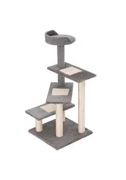 Best Sale 👏 PawHut 40" 5 Level Revolving Stair Cat Tree Scratcher Climbing Activity Tower with Play Center and Resting Perch Grey 🌟 -Cheap PawHut Store Belk 884