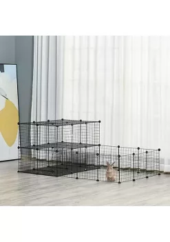New 🔔 PawHut Pet Playpen Small Animal Cage with Door Customizable Metal Wire Fence for Guinea Pigs Puppies Kittens 14 x 14 in 🛒 -Cheap PawHut Store Belk 894
