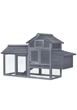 Cheapest 🧨 PawHut 59" Chicken Coop Wooden Chicken House Rabbit Hutch Poultry Cage Hen Pen Backyard with Nesting Box Grey 🎁 -Cheap PawHut Store Belk 9