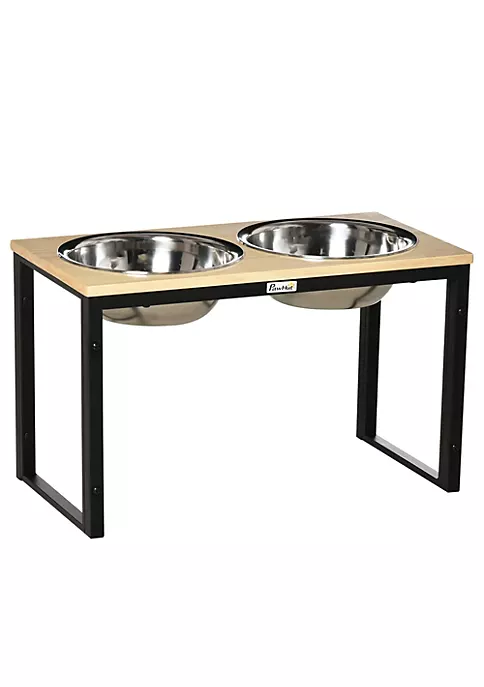 Flash Sale 👍 PawHut Elevated 🦮 Dog Feeder with 2 Stainless Steel Bowls Twin Raised Adjustable Pet Food Platform for Small Medium Large 🦮 Dogs Natural 🔥 3 Flash Sale 👍 PawHut Elevated 🦮 Dog Feeder with 2 Stainless Steel Bowls Twin Raised Adjustable Pet Food Platform for Small Medium Large 🦮 Dogs Natural 🔥