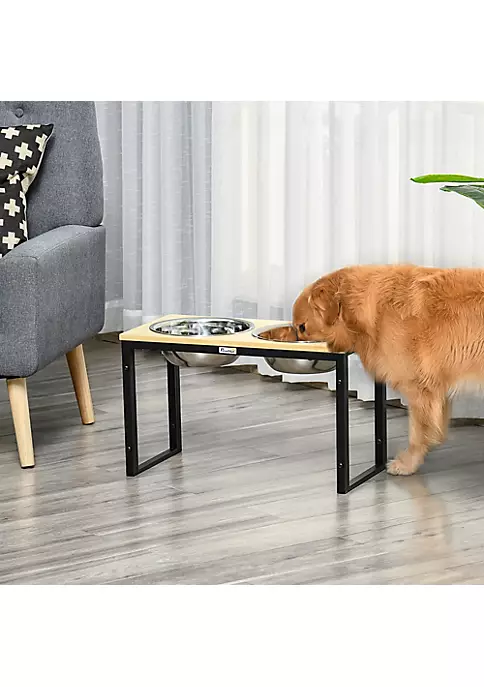 Flash Sale 👍 PawHut Elevated 🦮 Dog Feeder with 2 Stainless Steel Bowls Twin Raised Adjustable Pet Food Platform for Small Medium Large 🦮 Dogs Natural 🔥 5 Flash Sale 👍 PawHut Elevated 🦮 Dog Feeder with 2 Stainless Steel Bowls Twin Raised Adjustable Pet Food Platform for Small Medium Large 🦮 Dogs Natural 🔥 - Image 3