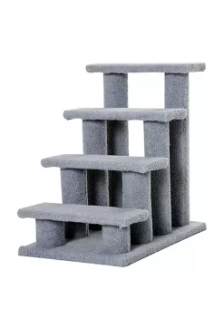 Wholesale 🤩 PawHut 25" 4 Step Multi Level Carpeted Cat Scratching Post Pet Stairs Grey 👍