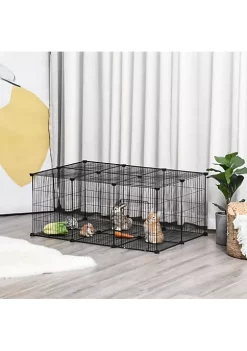 New ❤️ PawHut Pet Playpen Small Animal Cage 22 Panels Portable Metal Wire Yard Fence with Door for Rabbit Chinchilla Hedgehog Guinea Pig 👏 -Cheap PawHut Store Belk 933