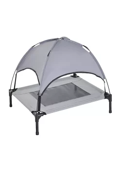 Deals 🌟 PawHut Elevated Portable 🐕 Dog Cot Cooling Pet Bed With UV Protection Canopy Shade 24 inch 😍 -Cheap PawHut Store Belk 943
