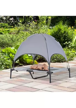 Deals 🌟 PawHut Elevated Portable 🐕 Dog Cot Cooling Pet Bed With UV Protection Canopy Shade 24 inch 😍 -Cheap PawHut Store Belk 944