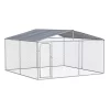 Outlet 🥰 PawHut 🐕 Dog Kennel Heavy Duty Playpen with Galvanized Steel Secure Lock Mesh Sidewalls and Waterproof Cover for Backyard and Patio 13' x 13' x 7' 🔥 -Cheap PawHut Store Belk 946