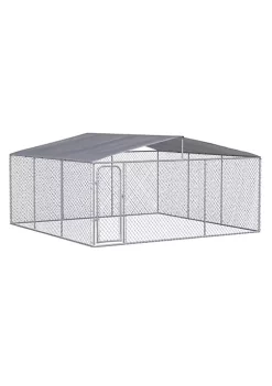 Outlet 🎉 PawHut 🐕 Dog Kennel Heavy Duty Playpen with Galvanized Steel Secure Lock Mesh Sidewalls and Waterproof Cover for Backyard and Patio 15' x 15' x 7' 🌟 -Cheap PawHut Store Belk 955
